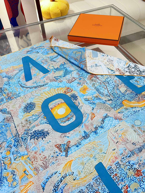 Eleftheria Scarf 90 CM In Colorful Silk Twill 193832