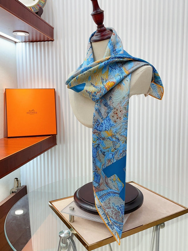 Eleftheria Scarf 90 CM In Colorful Silk Twill 193832