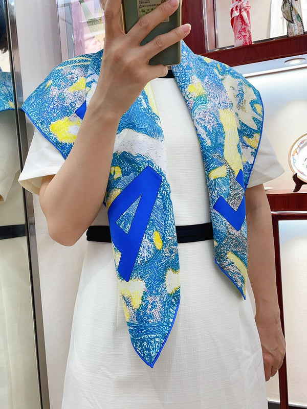 Eleftheria Scarf 90 CM In Colorful Silk Twill  193834