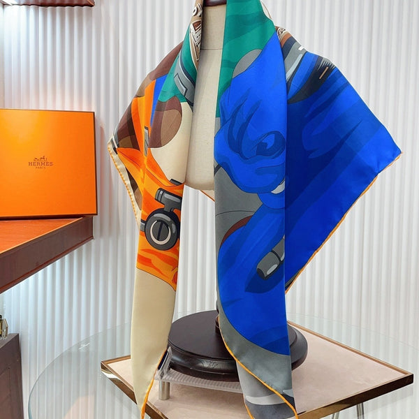 Horse Reality Scarf 90 CM In Colorful Silk Twill 279119