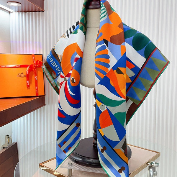 Parade en Fanfare Scarf 90 CM In Colorful Silk Twill 193838