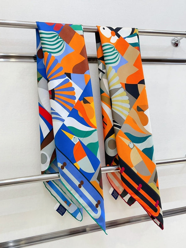 Parade en Fanfare Scarf 90 CM In Colorful Silk Twill 193839