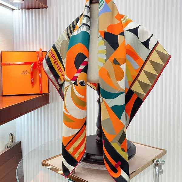 Parade en Fanfare Scarf 90 CM In Colorful Silk Twill 193839