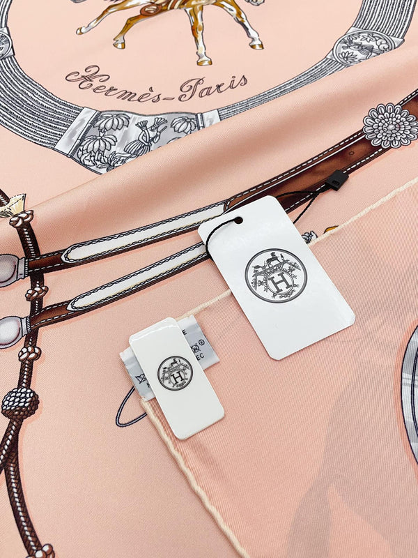 Pampa Scarf 90 CM In Pastel Pink Colorful Silk 196203