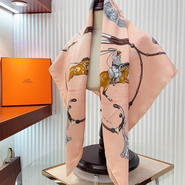 Pampa Scarf 90 CM In Pastel Pink Colorful Silk 196203