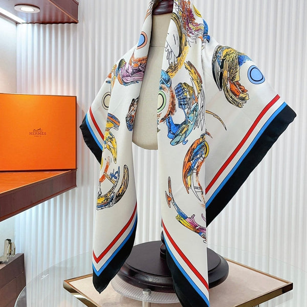 Les Anamorphoses Scarf 90 CM In Colorful Silk Twill 199755