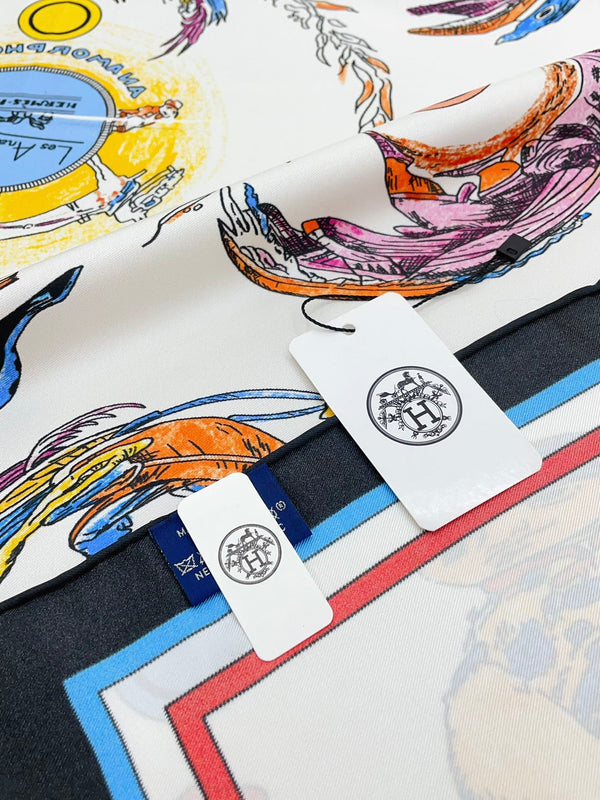 Les Anamorphoses Scarf 90 CM In Colorful Silk Twill 199755