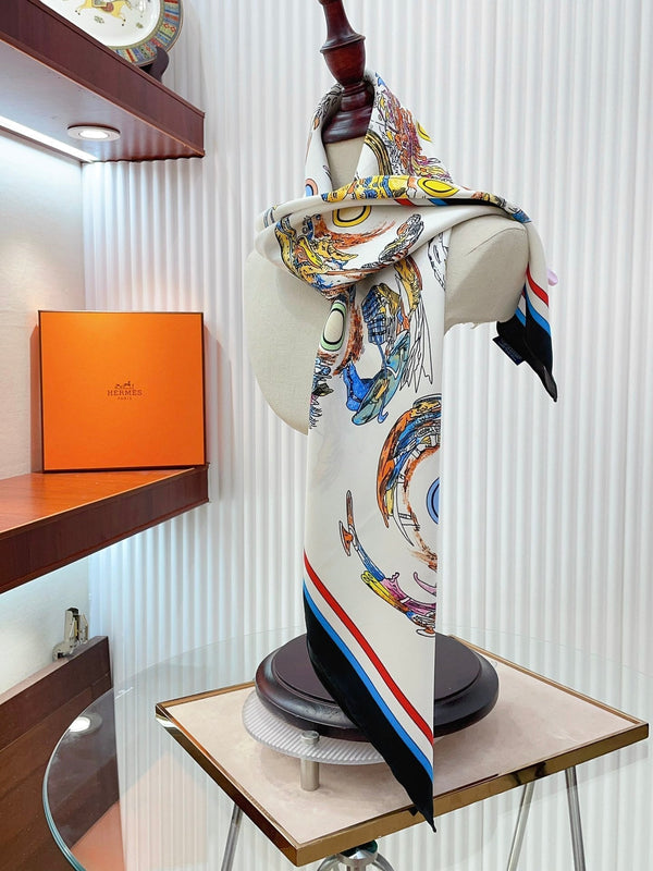 Les Anamorphoses Scarf 90 CM In Colorful Silk Twill 199755