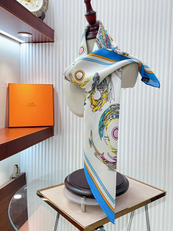 Les Anamorphoses Scarf 90 CM In Colorful Silk Twill 199756