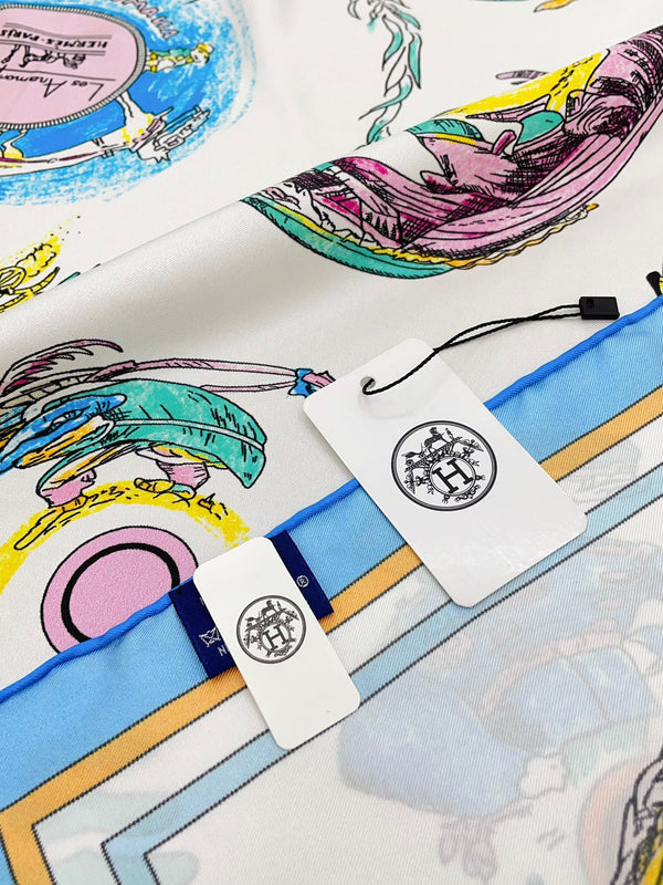 Les Anamorphoses Scarf 90 CM In Colorful Silk Twill 199756