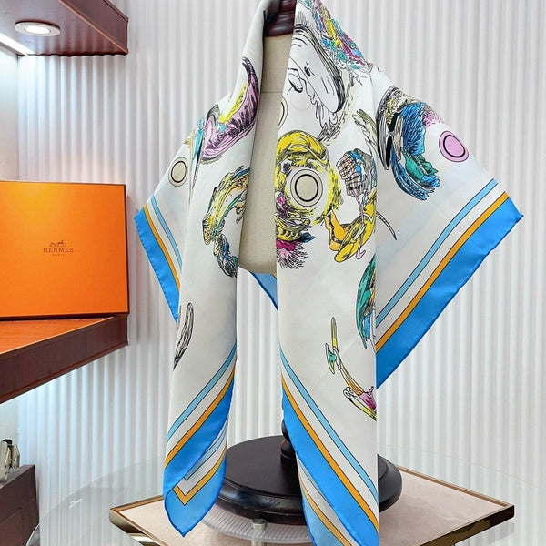 Les Anamorphoses Scarf 90 CM In Colorful Silk Twill 199756