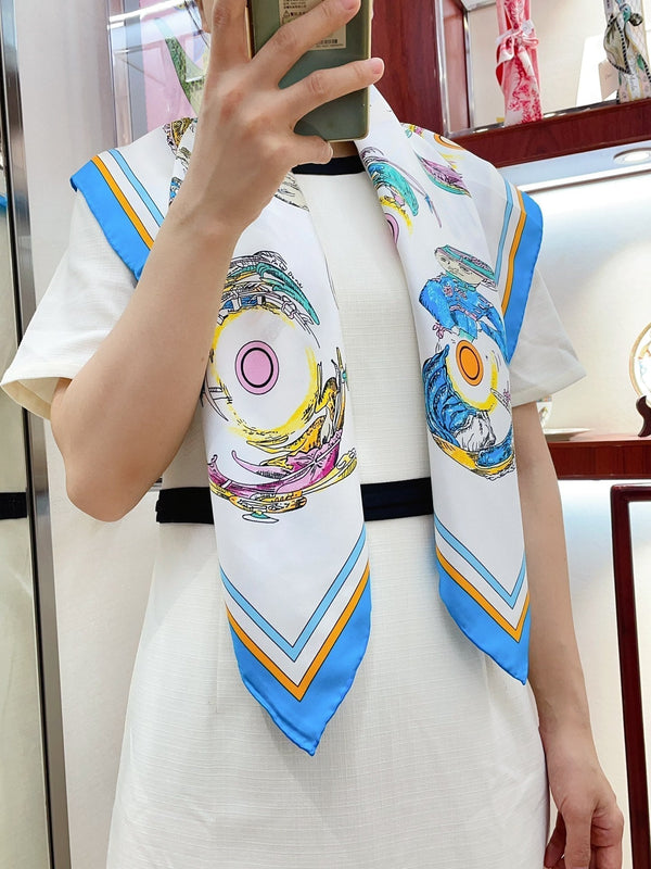 Les Anamorphoses Scarf 90 CM In Colorful Silk Twill 199756