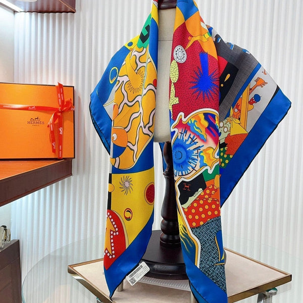 Ca Decoiffe ! Scarf 90 CM In Colorful Silk  206461