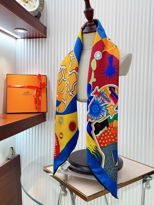 Ca Decoiffe ! Scarf 90 CM In Colorful Silk  206461