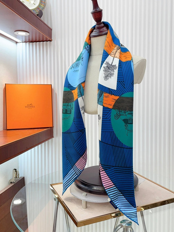 Jeu Des Omnibus Remix Scarf 90 CM In Colorful Silk Twill  211109