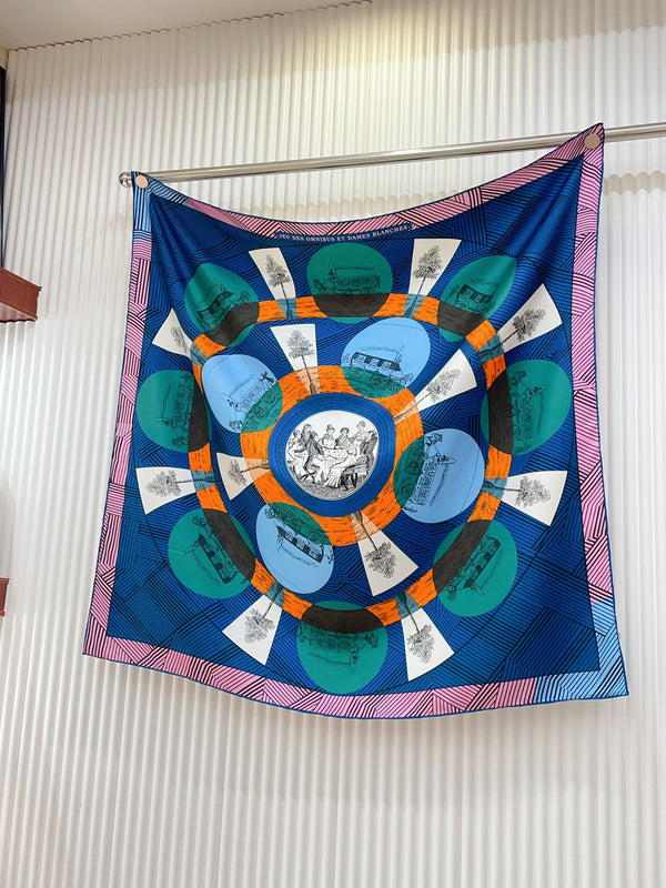 Jeu Des Omnibus Remix Scarf 90 CM In Colorful Silk Twill  211109