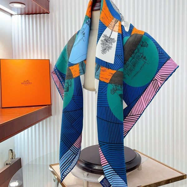 Jeu Des Omnibus Remix Scarf 90 CM In Colorful Silk Twill  211109