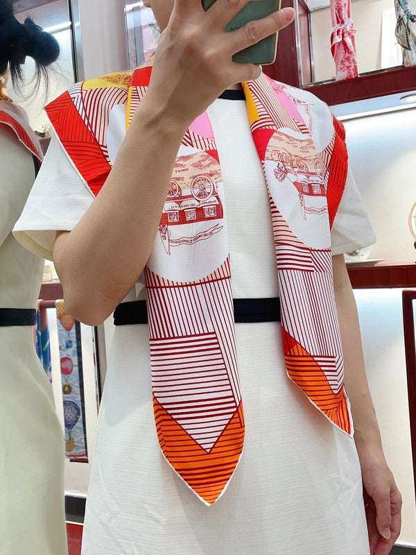 Jeu Des Omnibus Remix Scarf 90 CM In Colorful Silk Twill  211110