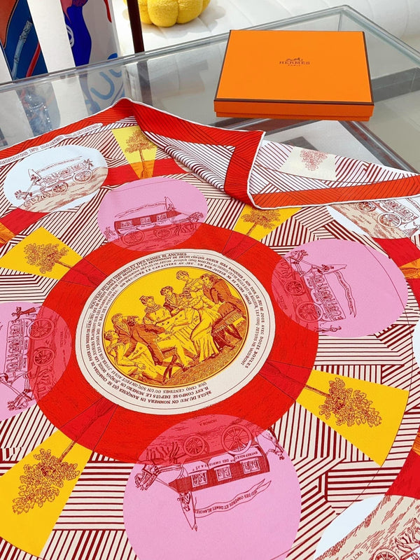 Jeu Des Omnibus Remix Scarf 90 CM In Colorful Silk Twill  211110