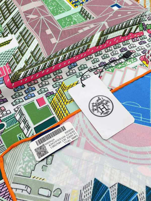 Pantin City scarf 90 CM In Colorful Silk Twill  211113
