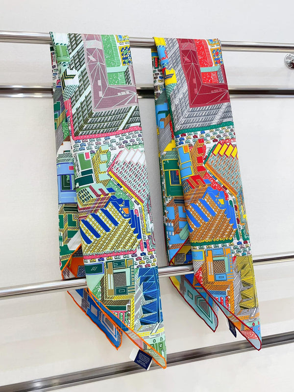 Pantin City scarf 90 CM In Colorful Silk Twill  211113