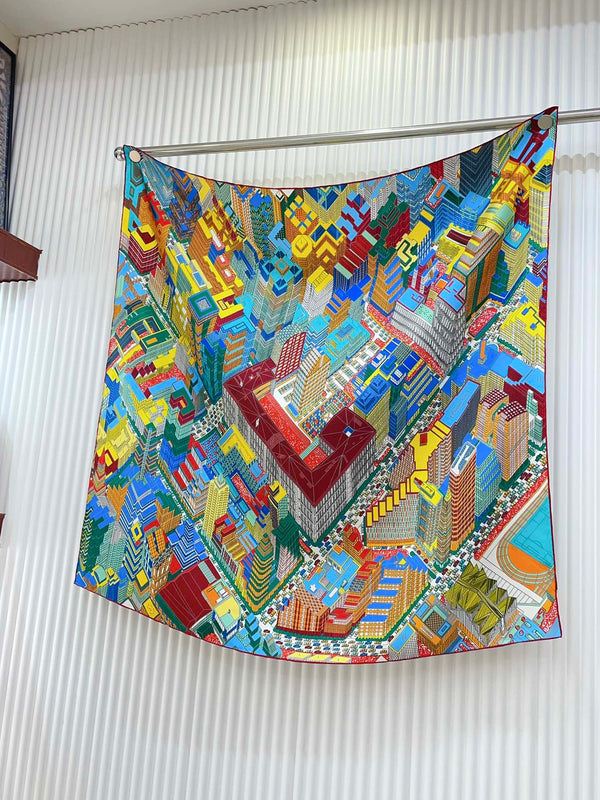 Pantin City scarf 90 CM In Colorful Silk Twill  211114