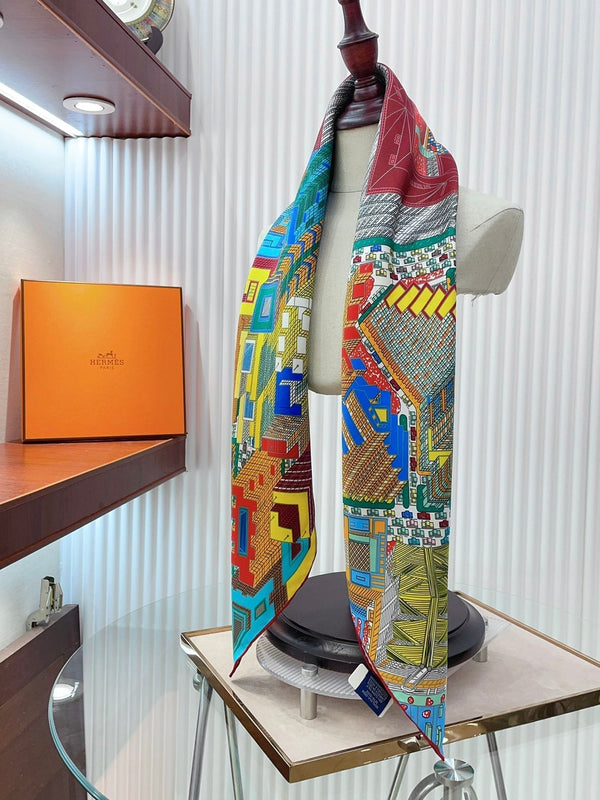 Pantin City scarf 90 CM In Colorful Silk Twill  211114