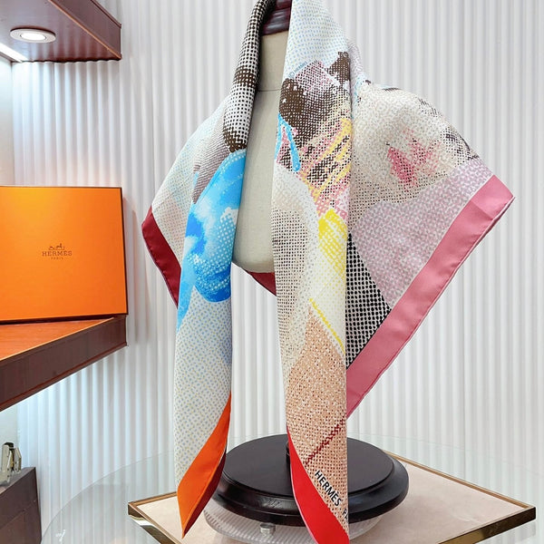 Regard De Soie Scarf 90 CM In Colorful Silk Twill  213692