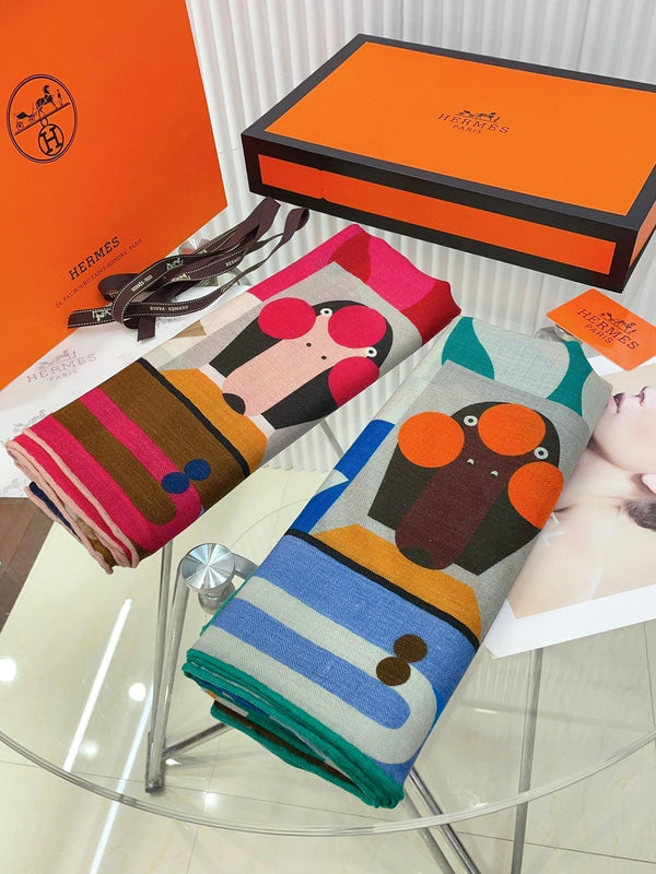 Parade en Fanfare Scarf 140 CM In Colorful Cashmere And Silk 221520