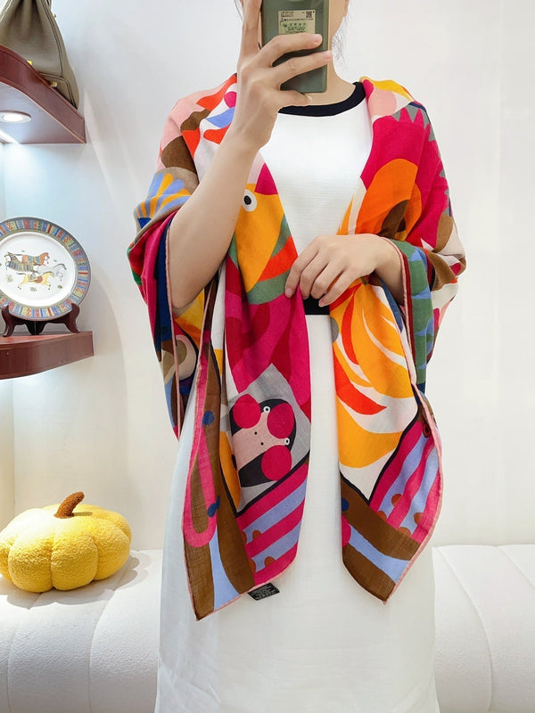 Parade en Fanfare Scarf 140 CM In Colorful Cashmere And Silk 221520
