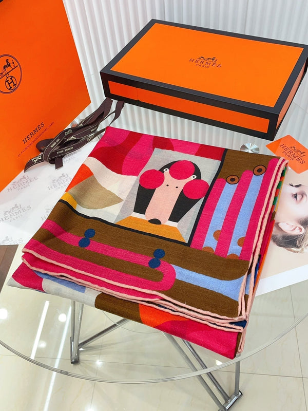 Parade en Fanfare Scarf 140 CM In Colorful Cashmere And Silk 221520