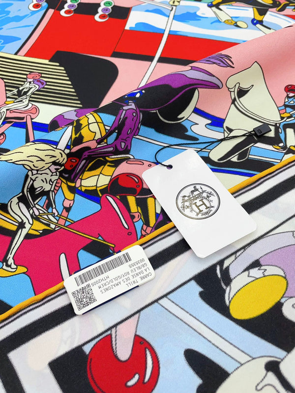 Locomotion Shawl 90 CM In Colorful Silk Twill  225466