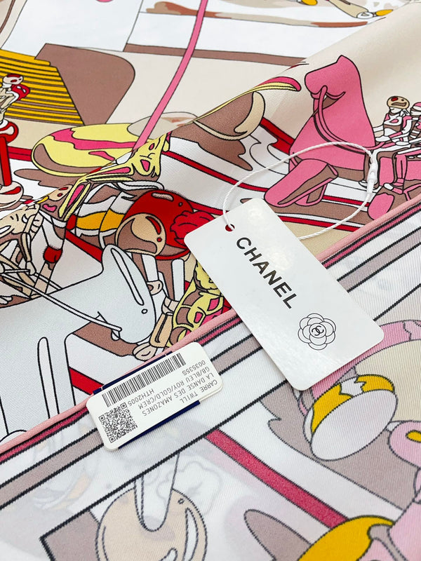 Locomotion Shawl 90 CM In Colorful Silk Twill  225467