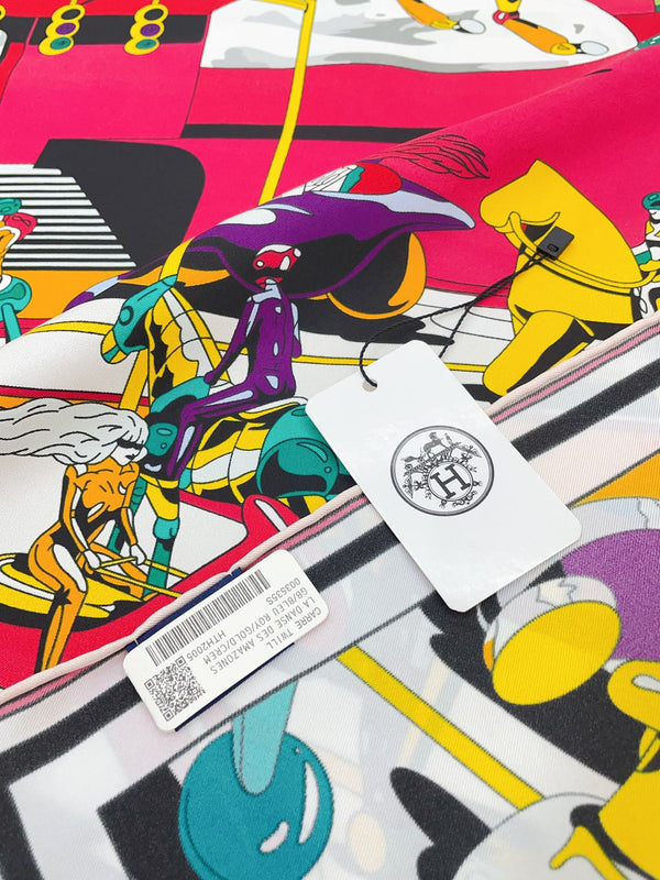 Locomotion Shawl 90 CM In Colorful Silk Twill  225468