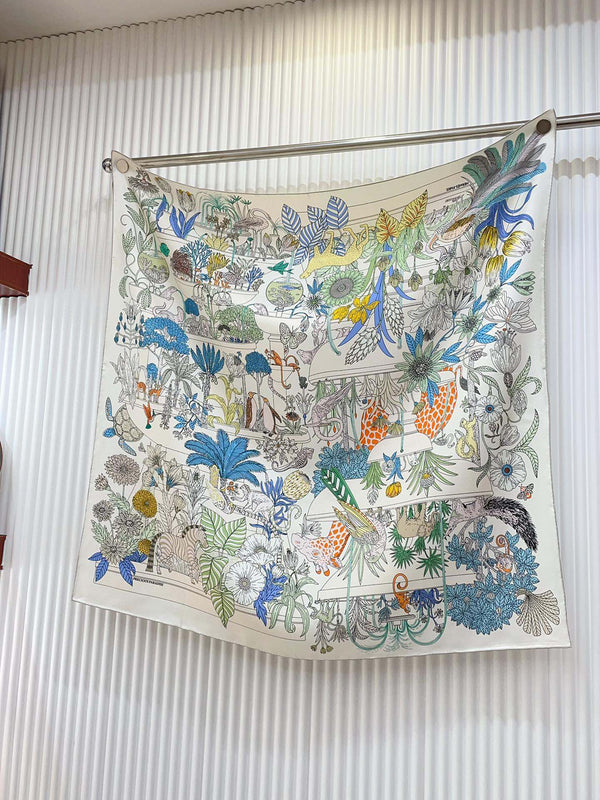 Precious Paradise Scarf 90 CM In Colorful Silk Twill  234592