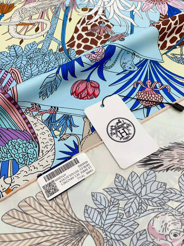 Precious Paradise Scarf 90 CM In Colorful Silk Twill  234593