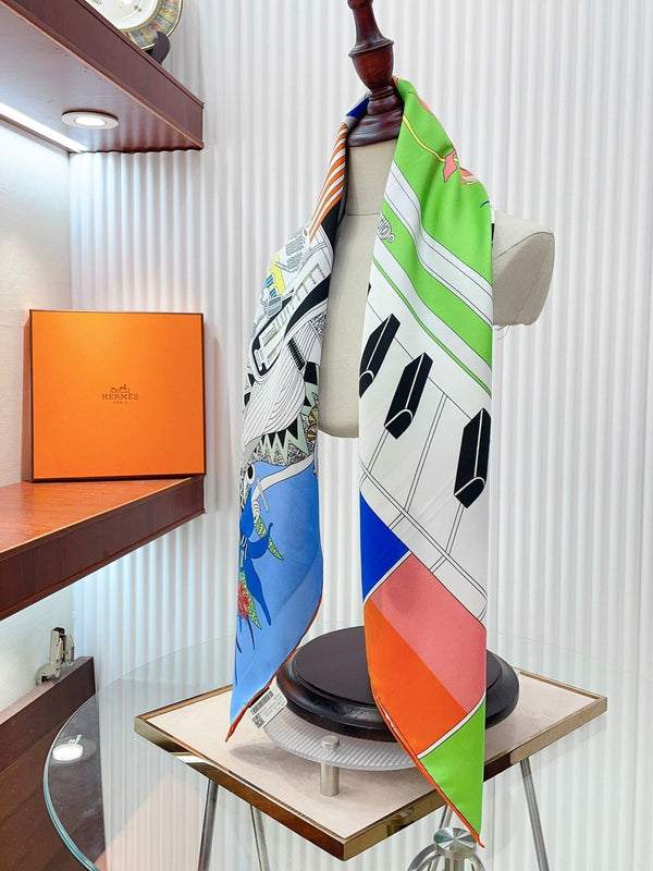 En Studio Scarf 90 CM In Colorful Silk Twill 235405