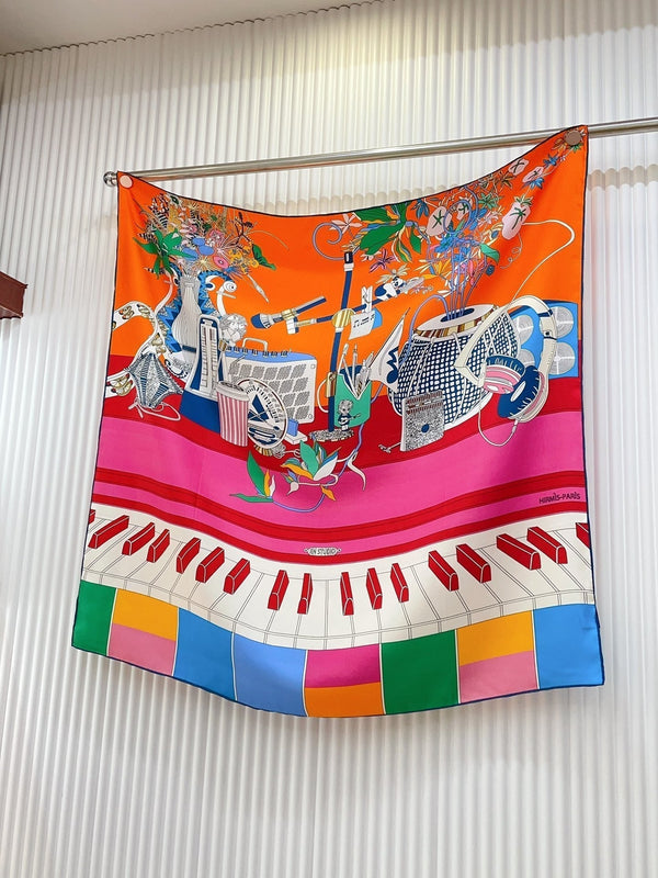En Studio Scarf 90 CM In Colorful Silk Twill  235408