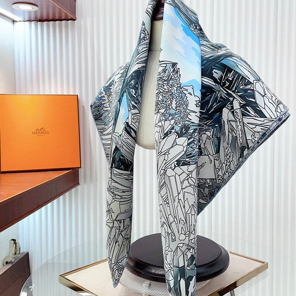 La Vallee De Cristal Scarf 90 CM Colorful Silk Twill  235413