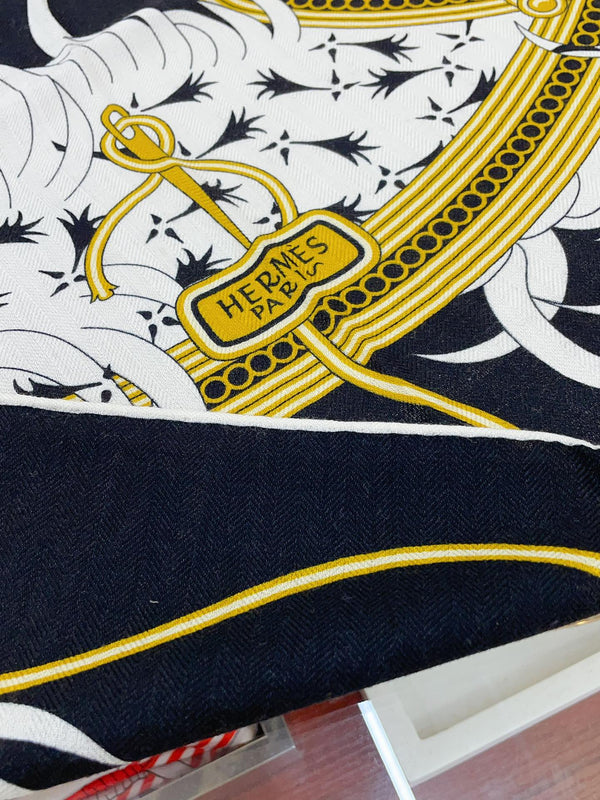 Legende Brodee Scarf 140 CM In Black Colorful Cashmere And Silk 235416