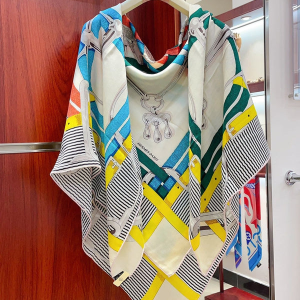 Mors a Jouets Chemise Shawl 140 CM In Colorful Silk And Cashmere 239531