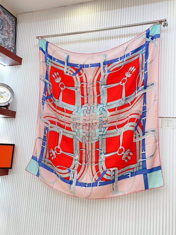 Mors a Jouets Chemise Shawl 140 CM In Colorful Silk And Cashmere 239532