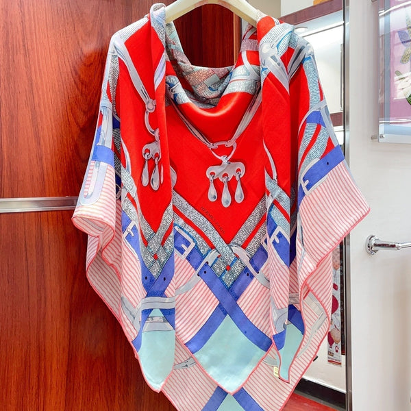 Mors a Jouets Chemise Shawl 140 CM In Colorful Silk And Cashmere 239532