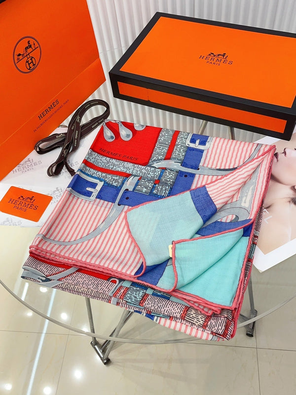 Mors a Jouets Chemise Shawl 140 CM In Colorful Silk And Cashmere 239532