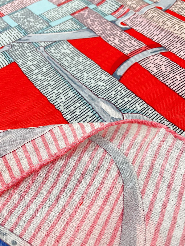 Mors a Jouets Chemise Shawl 140 CM In Colorful Silk And Cashmere 239532