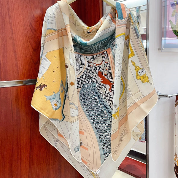 Mystere Au 24 Scarf 135 CM In Colorful Cashmere And Silk 247637