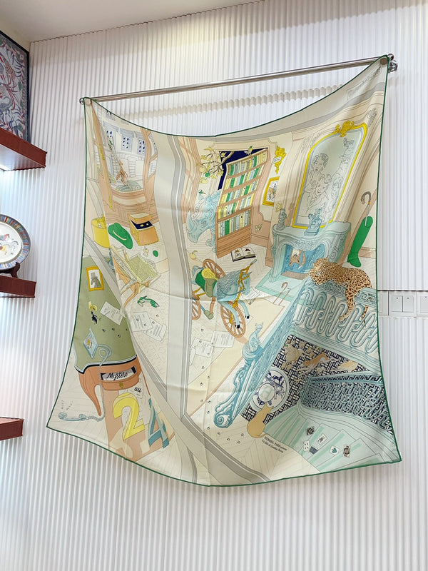 Mystere Au 24 Scarf 135 CM In Colorful Cashmere And Silk 247639