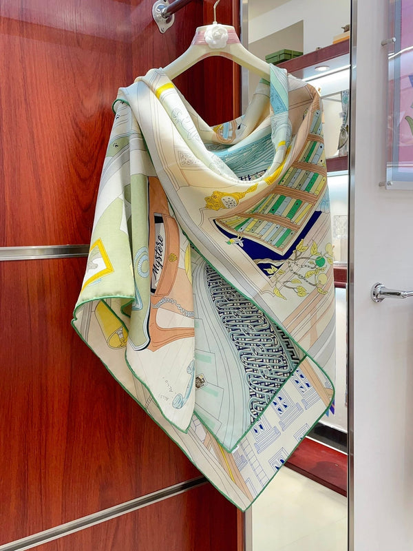 Mystere Au 24 Scarf 135 CM In Colorful Cashmere And Silk 247639