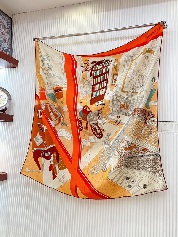 Mystere Au 24 Scarf 135 CM In Colorful Cashmere And Silk 247638