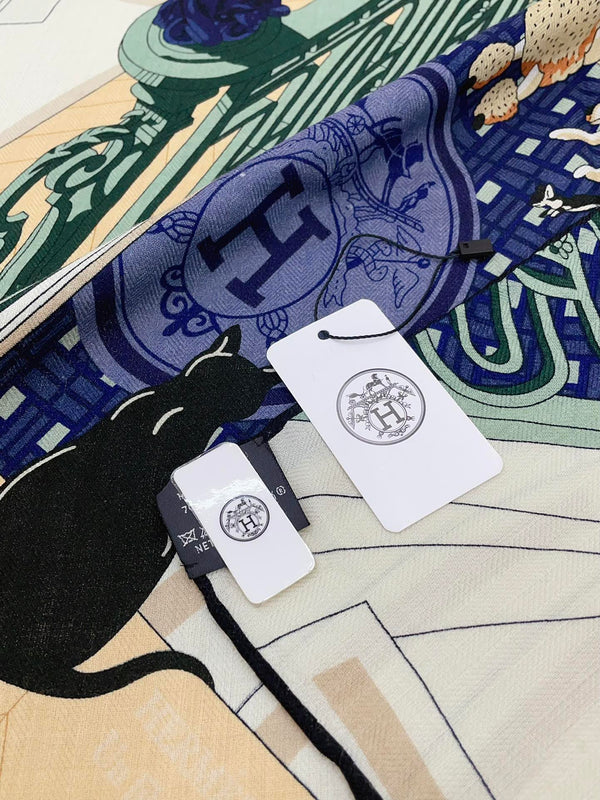 Mystere Au 24 Scarf 135 CM In Colorful Cashmere And Silk 247640